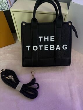 totes Black "THE TOTEBAG" Structured Leather Tote